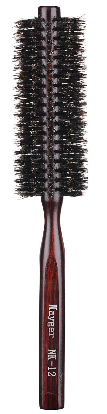 Perfehair Soft Boar Bristle Round Brush, Hair Brush For Short, Fine,Thin Hair Or Beard, 1.3 Inch, For Hair Drying, Styling, Curl