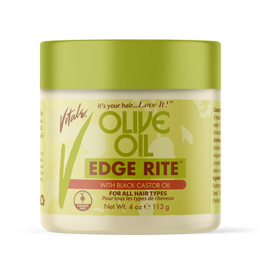 Olive Oil Edge Rite, 3.5 Oz - Hair Styling Wax - For All Hair Types - Good On Color Treatment By Vitale