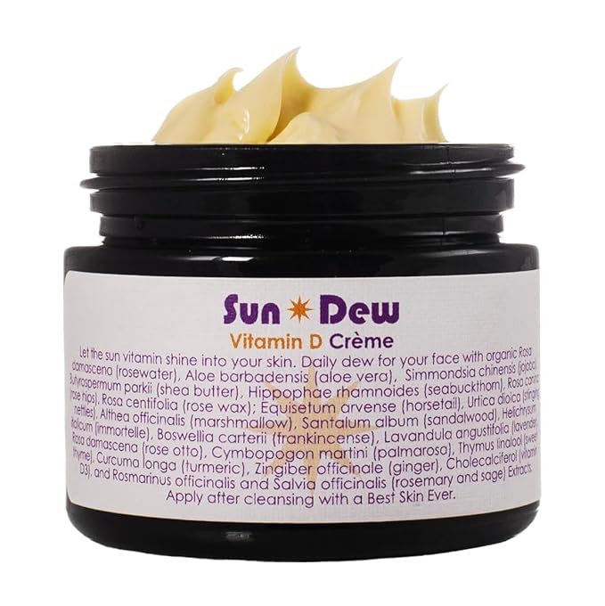 LIVING LIBATIONS - Organic Sun Dew Transdermal Vitamin D Crème | Natural, Wildcrafted, Vegan Clean Beauty (3.38 oz | 100 ml)