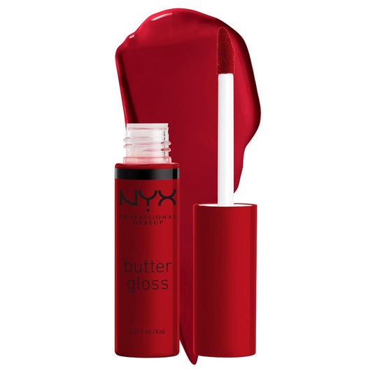 NYX Butter Gloss | Non-Sticky Lip Gloss in Rocky Road - Wine Shade