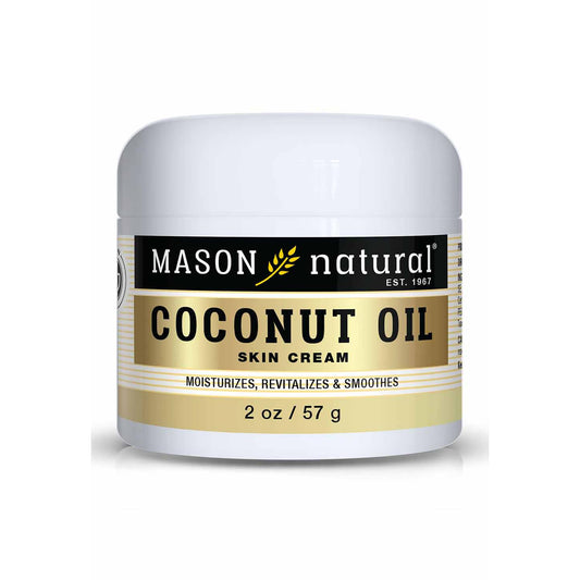 Mason Natural Coconut Oil Skin Cream - Premium Skin Conditioning Formula, Nourishing Body Moisturizer, Paraben Free, 2 Oz