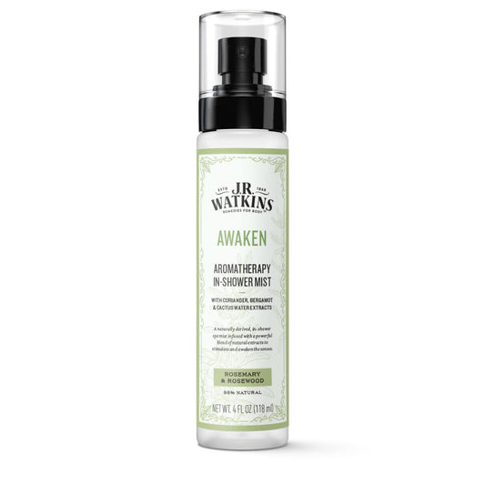 J.R. Watkins Awaken Aromatherapy In-Shower Mist, Natural Rosemary & Rosewood, 4 Oz