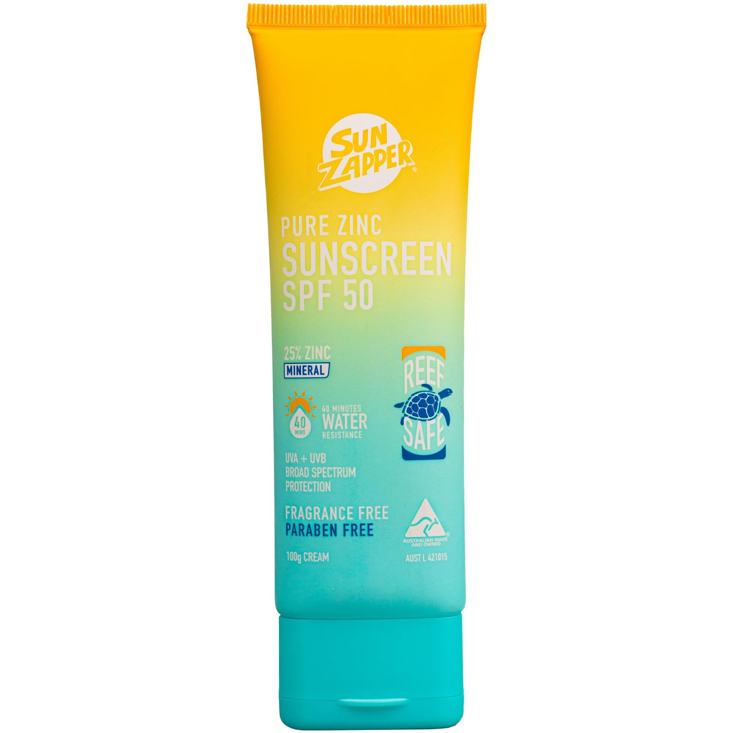 Sun Zapper Pure Zinc Sunscreen Spf 50 Reef Safe Mineral Zinc 100G