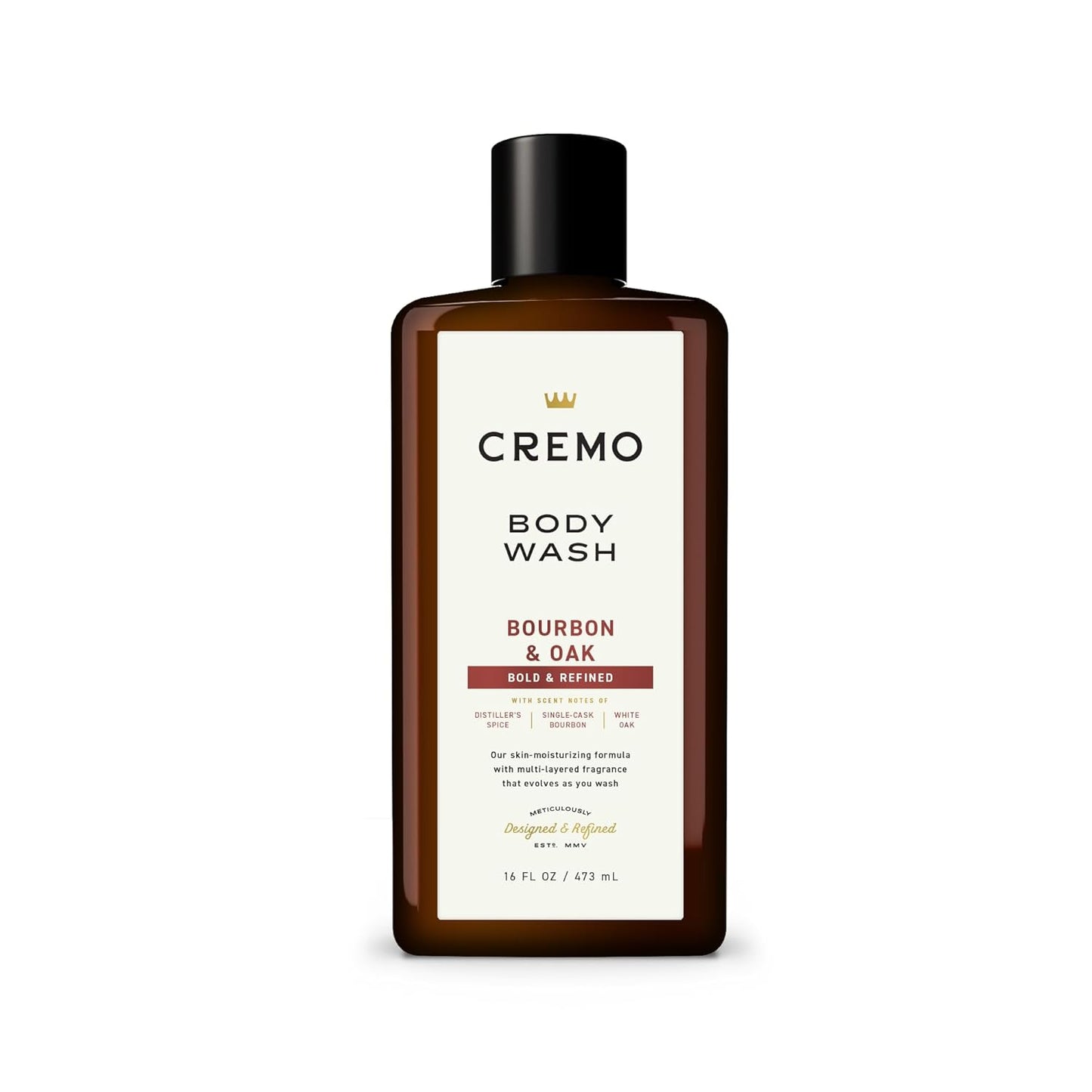 Cremo Body Wash for Men | Sophisticated Bourbon & Spice Blend | 16 Fl Oz
