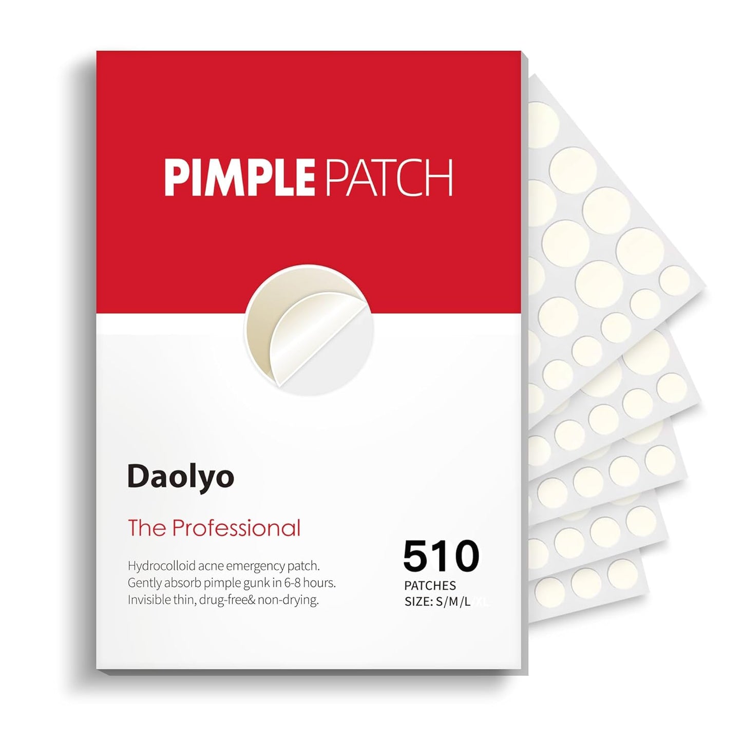 Hydrocolloid Pimple Patches | 510 Count Acne Spot Stickers with Salicylic Acid & Tea Tree Oil