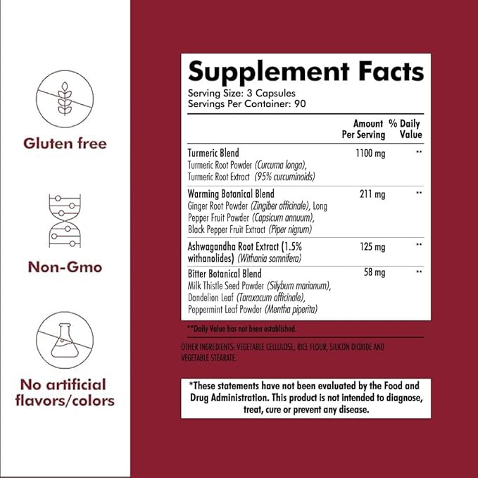 Santo Remedio Turmeric, Supports Joint Health, and Healthy Inflammatory Response to Exercise, Gluten Free, Vegetarian, Lactose Free, No Artificial Flavors, 270 Capsules, 90 Servings
