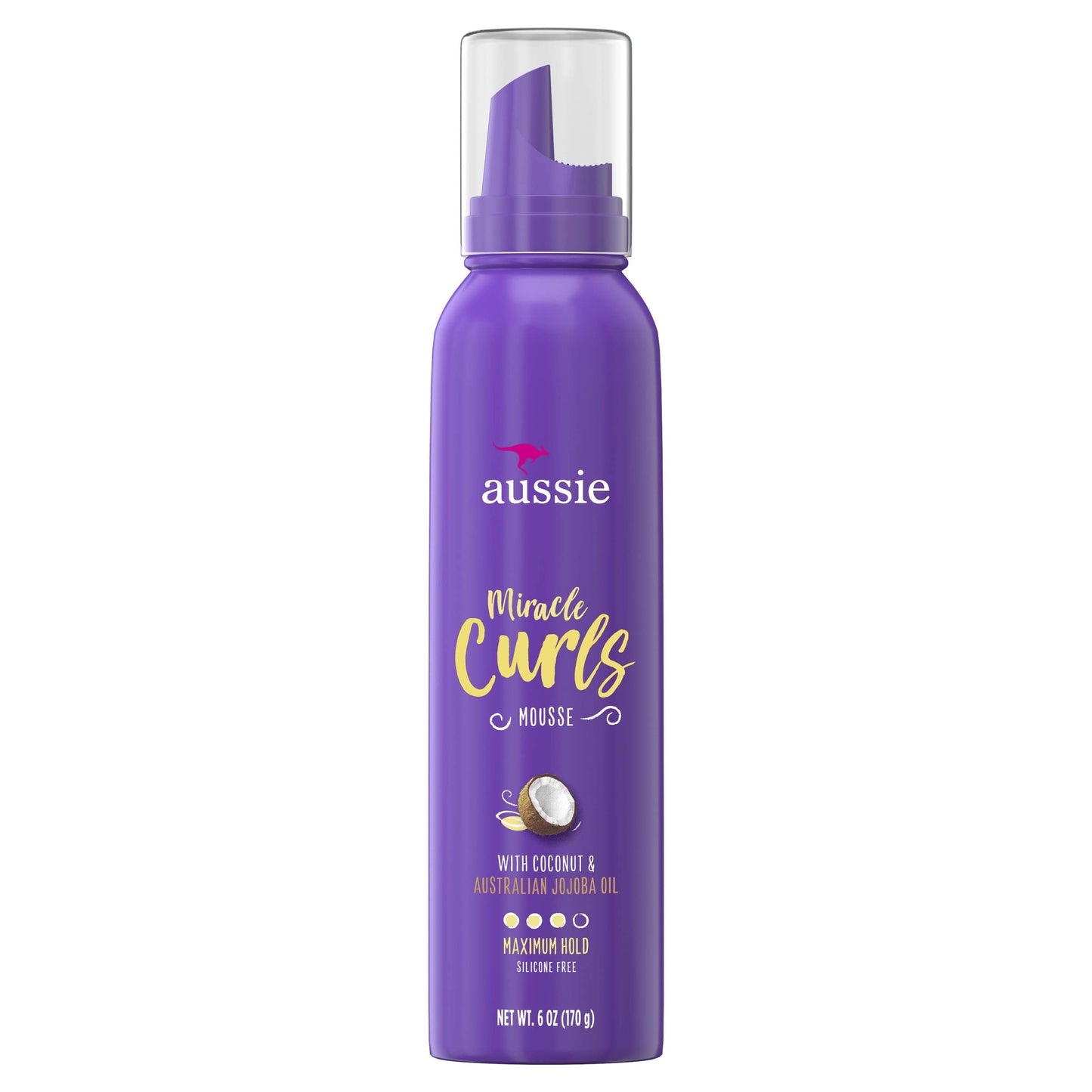 Aussie Miracle Curls Styling Mousse With Coconut & Australian Jojoba Oil 6.0 Ounce, 6 Ounces