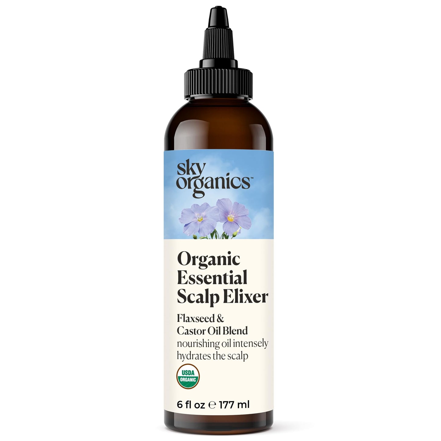 Sky Organics Organic Essential Scalp Elixir For Hair Usda Certified Organic To Hydrate, Soothe & Nourish Scalp, 6 Fl. Oz