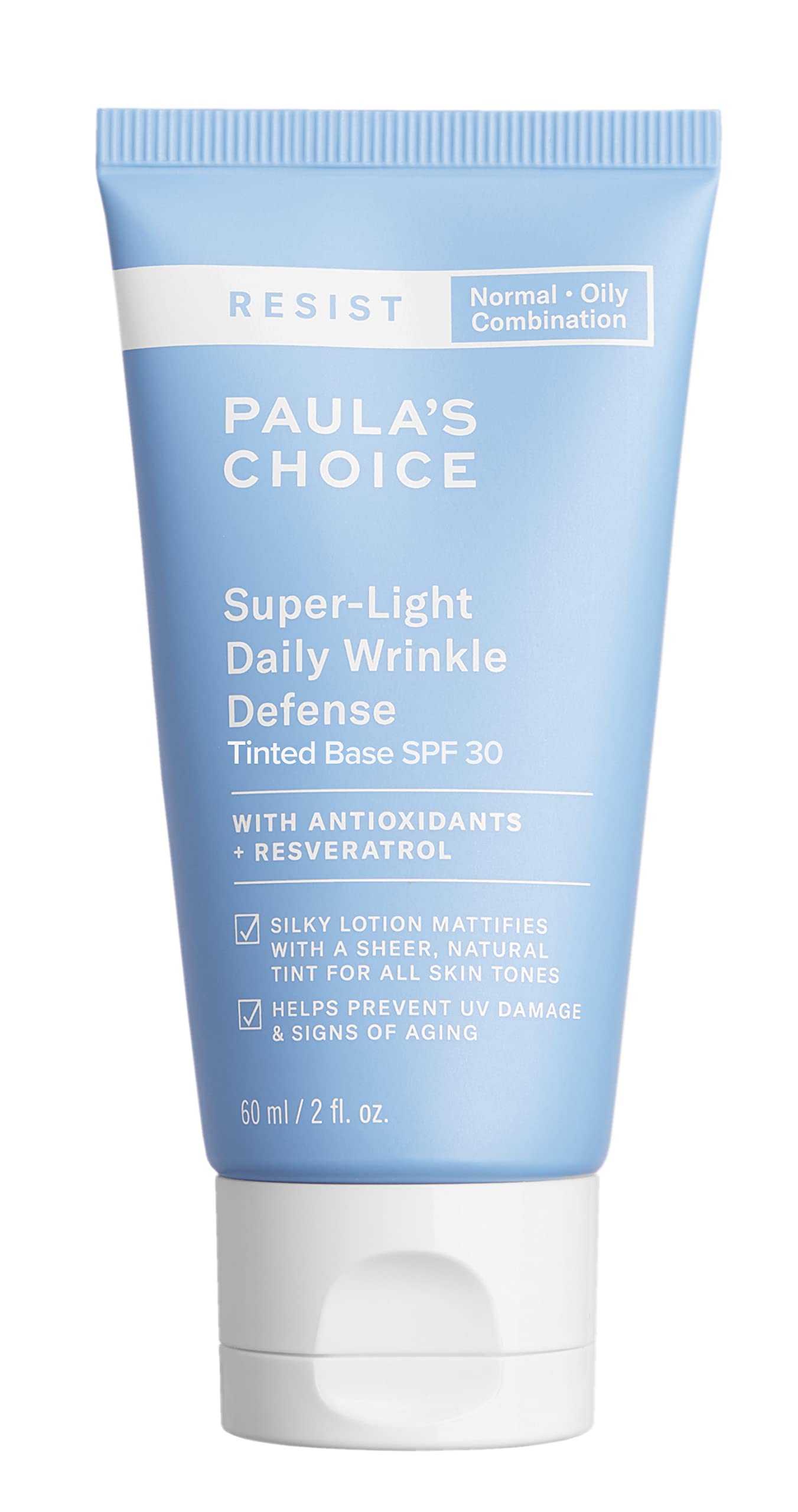 Paula'S Choice Resist Super-Light Daily Wrinkle Defense Spf 30 Matte Tinted Face Moisturizer, Uva & Uvb Protection, Mineral Suns