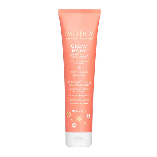 Pacifica Beauty Glow Daily Face Cleanser, Exfoliating, Vitamin C, Aha, Vanilla, For All Skin Types, Sulfate And Paraben Free, Ve