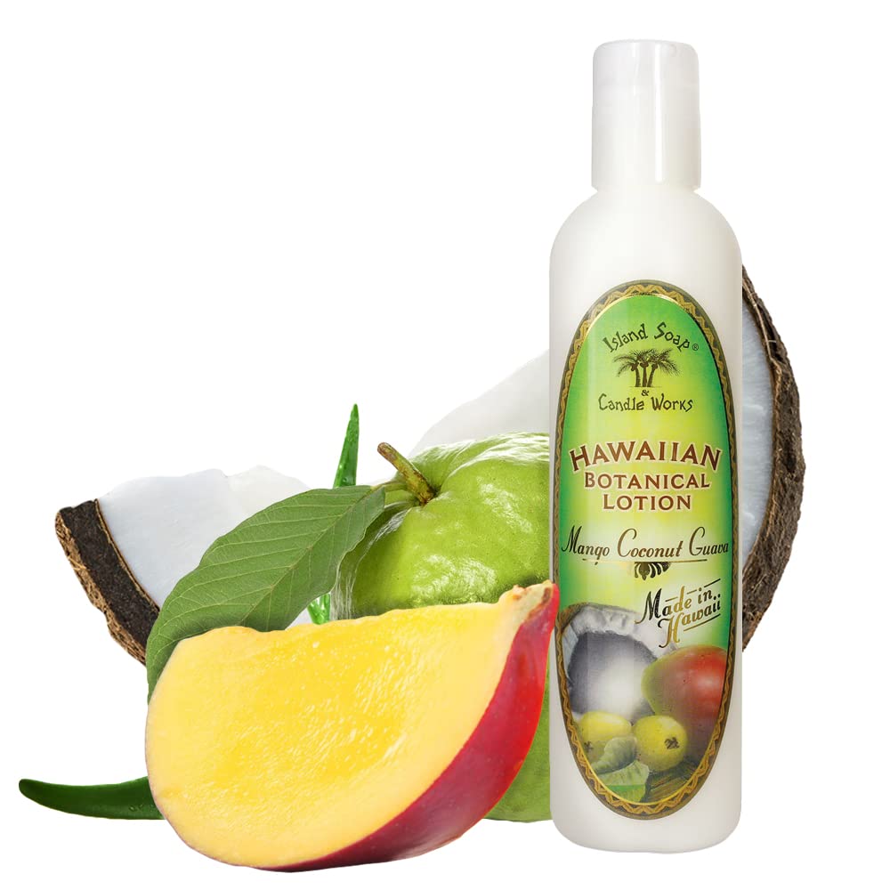 Island Soap and Candle Works Mango Coconut Guava Scented Body Lotion for Men and Women - Paraben Free Body Moisturizer - Hydrati