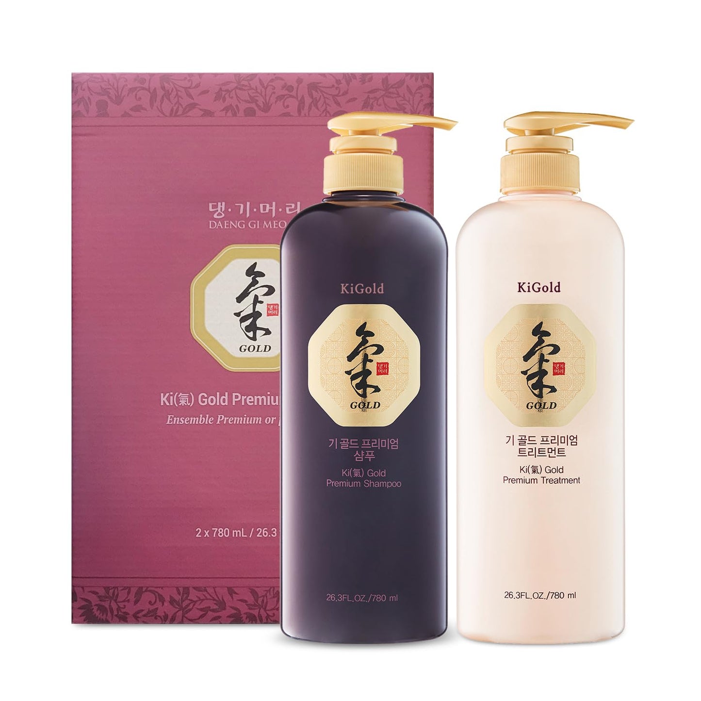 Daeng Gi Meo Ri - Ki Gold Premium Shampoo and Treatment Set, Promotes Healthy Hair Growth, Scalp Stimulant, Prevents Hair Loss,