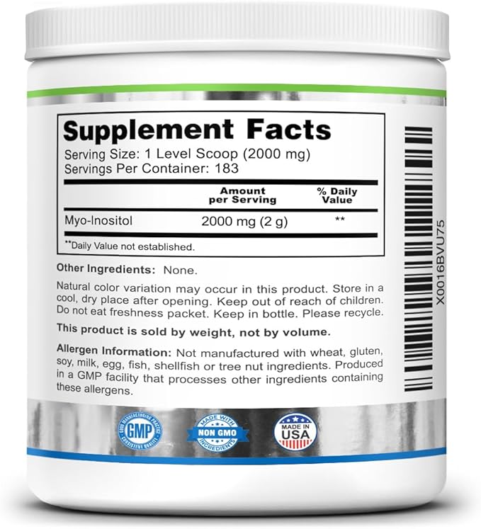 Zazzee Myo-Inositol Powder and USDA Organic Vitex Capsules, Vegan, All-Natural and Non-GMO