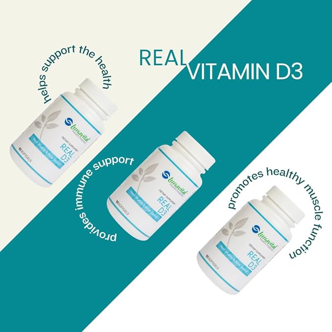 Lunavital Real D3 (10,000UD), Heart, Muscle & Bone Support, 90 Softgels