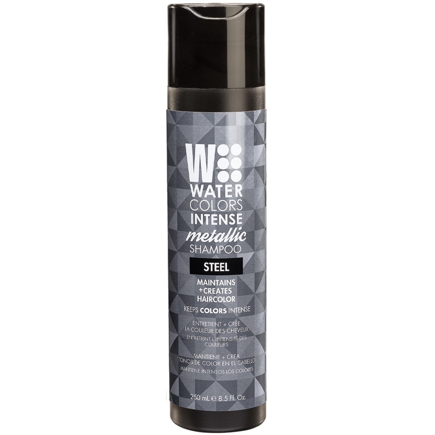 Watercolors Intense Metallic Color Depositing Shampoo, Semi Permanent Hair Color 8.5 Oz - Steel