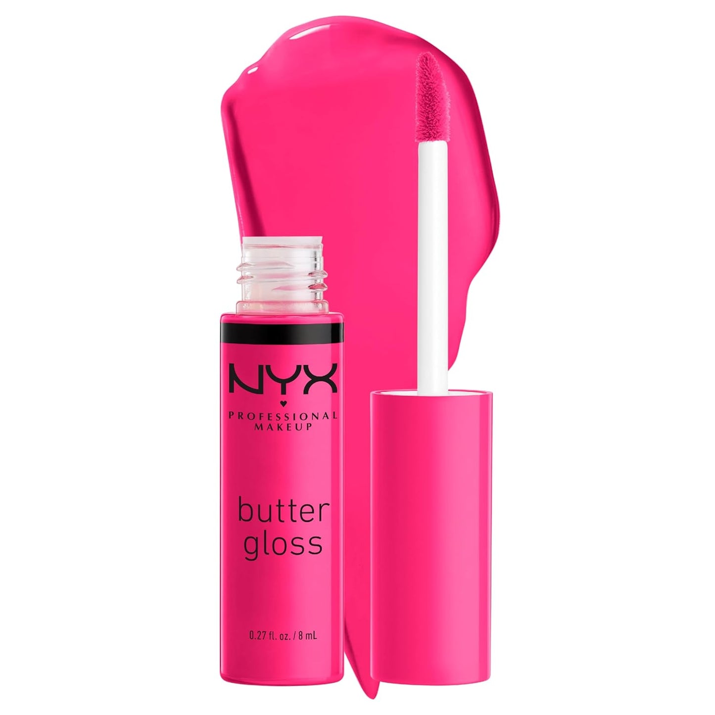 NYX Butter Gloss | Non-Sticky Hot Pink Lip Gloss | Summer Fruit Flavor