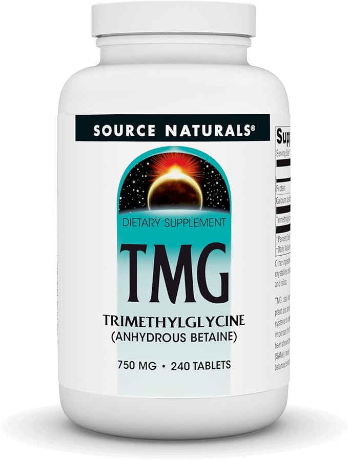 Source Naturals TMG 750mg Trimethylglycine (Anhydrous Betaine) - 240 Tablets
