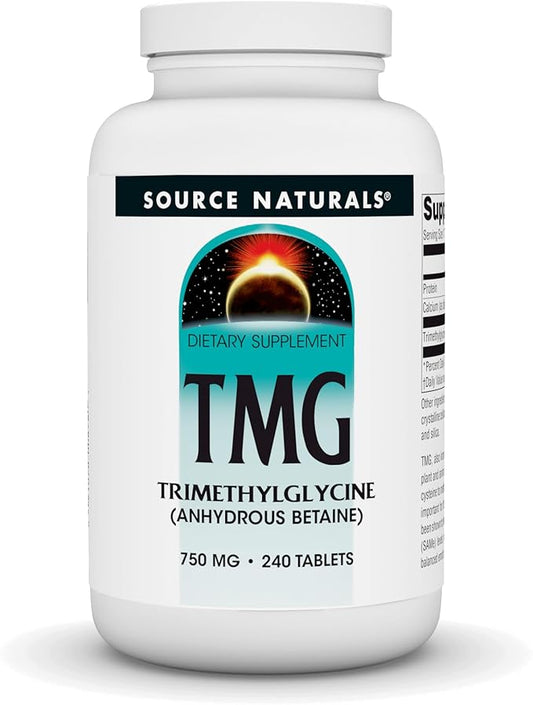 Source Naturals TMG 750mg Trimethylglycine (Anhydrous Betaine) - 240 Tablets