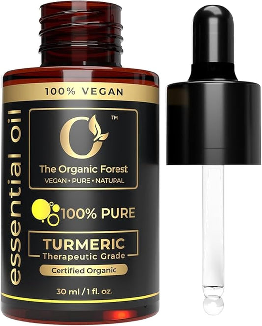 Plant Based Organic Turmeric Essential Oil for Skin & Face Dark Spots, Aromatherapy, Diffuser Oil, Anti-Aging & Wrinkle Care – Best Oil for Body & Skin – Pure, Organic & Therapeutic