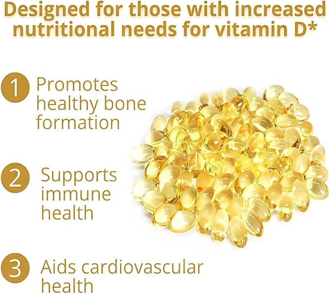 Vitamin D3 K2 Softgel, D3 K2 Vitamin 10000 IU, 10000 IU VIT D3 + 200 MCG Vitamin K2, Free of GMO, Gluten, Soy, Bone Health, Supports Calcium Absorption, 300 Gels