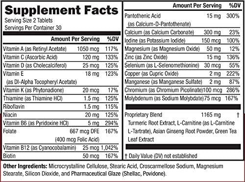 Women's 50+ Formula Multivitamin with Brilliant Blend - Daily Nutritional Support for Women Over 50 (60 Count)