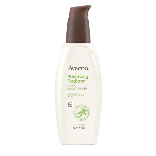 Aveeno Positively Radiant Daily Facial Moisturizer With Broad Spectrum Spf 30 Sunscreen & Soy, Helps Improves Skin Tone & Textur