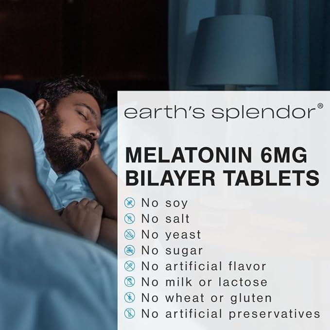 Earth's Splendor Wellness Bundle – Vitamin B12 Energy Support (1000mcg, 400 Tablets) & Melatonin 6mg Sleep Aid (60 Bilayer Tablets) – Gluten-Free, No Artificial Colors or Flavors
