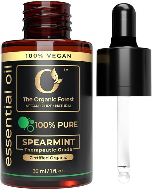 Spearmint Essential Oil - 100% Pure & Natural for Face, Skin and Diffuser | Organic Spearmint Oil for Facial Hair Care, PCOS, Aromatherapy | Relaxing Massage Oil with Therapeutic Benefits