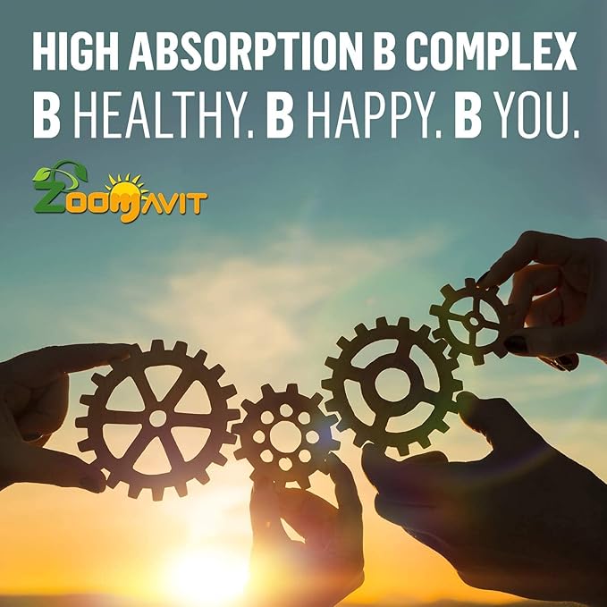 Vitamin B Complex Liquid Drops with Fast Absorption - Super B Liquid Complex Vitamins B2, B3, B5, B6 & B12 - Natural Energy Boost, Mental Focus & Healthy Immune System