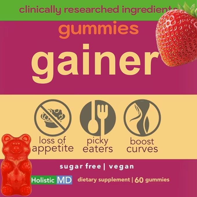 Gainer for Women | clinically Studied Ingredients L-Lysine Blessed Thistle Zinc Vitamin B Complex | Sugar Free Vegan 60 Gummies