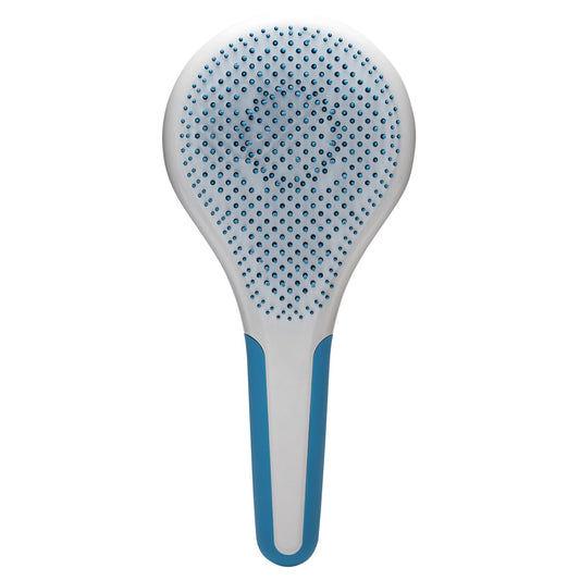 Michel Mercier Wet and Dry Hair Detangler Soft Bristles Hair Brush - Thick and Curly Hair - Blue-White - 1 pc