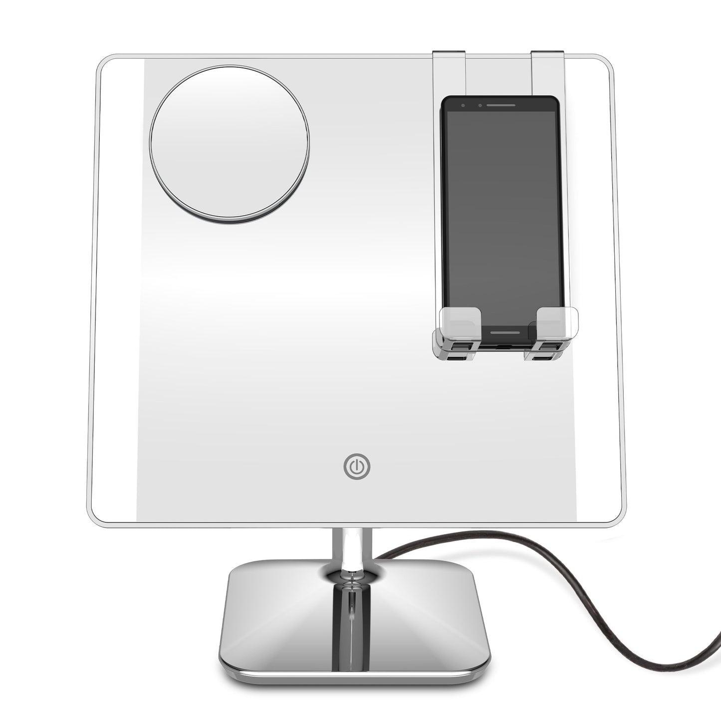 Conair Lighted Makeup Mirror, Led Vanity Mirror, 1X/10X Magnifying Mirror With Phone Holder, Corded In Polished Chrome