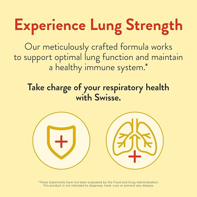 Swisse Lung Detox and Cleanse | Lungs Support Supplement & Respiratory Health with Mullein Leaf Extract, Reishi, Astragalus | Healthy Immune System with Zinc & Vitamin C | 90 Tablets