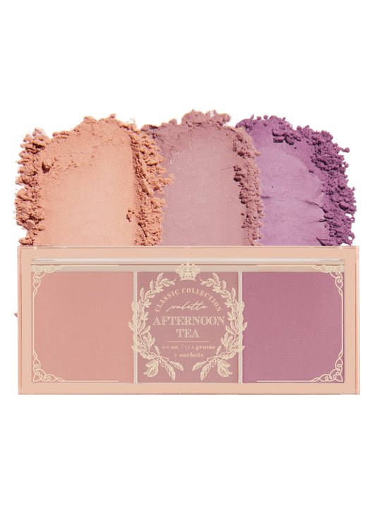 I'M Meme Palette - Afternoon Tea Blusher | Fruit Flavor For Cheek, Soft Pink, Peach, Lavender, 3 Shades Palette, Matte Powder Bl
