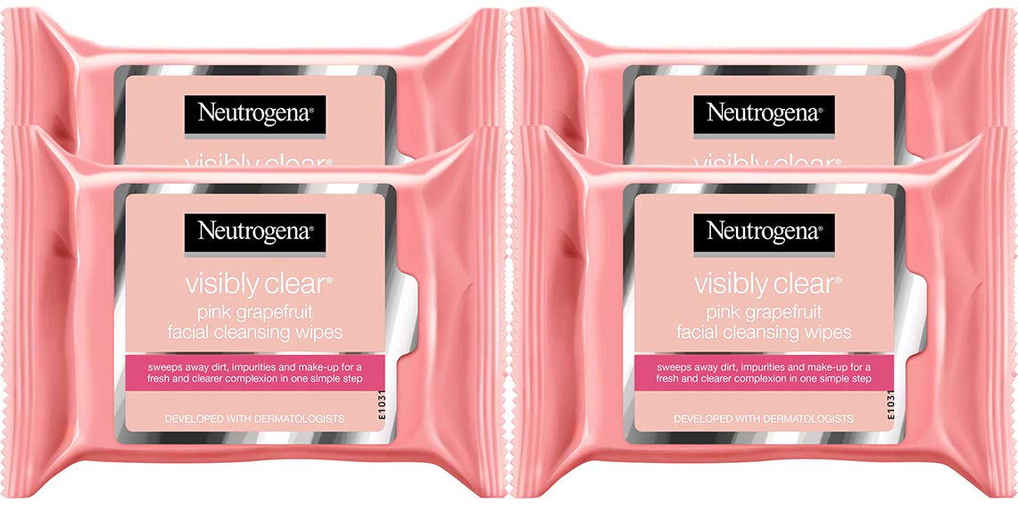 Neutrogena Visibly Clear Pink Grapefruit Cleansing Wipes (Quantity of 4)