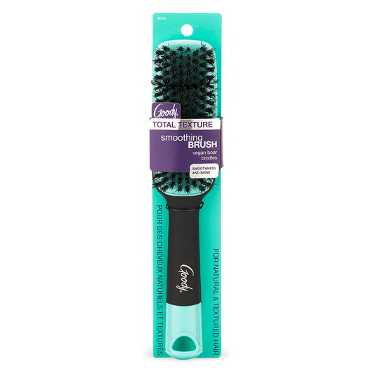 Goody x Total Texture Smoothing Brush - Vegan Boar Bristles Help Condition and Smooths Hair Cuticles for Enhanced Shine Shine -