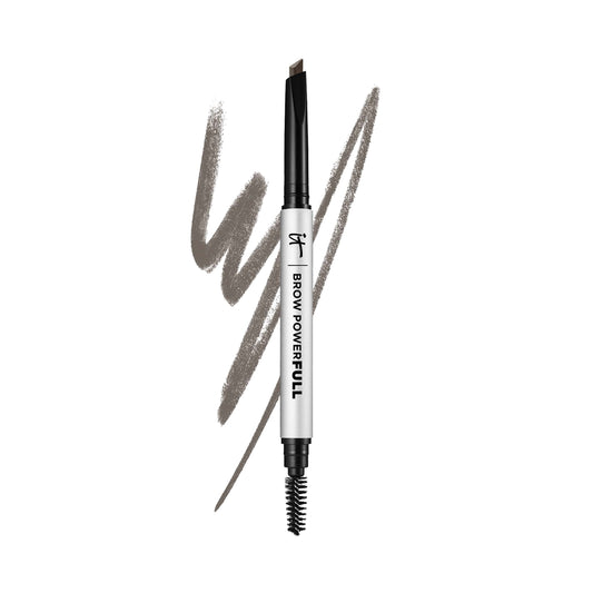 IT Cosmetics Brow PowerFULL, Universal Taupe - Universal Eyebrow Pencil with Triangular Tip - Delivers Bold Volume & Shaping - B