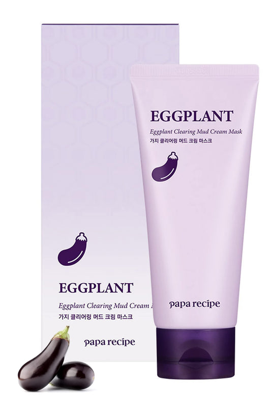 Papa Recipe Eggplant Mud Cream Mask 3.38 Ounce - Korean Skin Care, Dead Skin Exfoliator For Sensitive Face