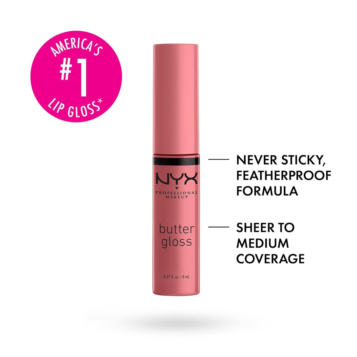 NYX Butter Gloss | Non-Sticky Lip Gloss - Tiramisu Brown | Pack of 2