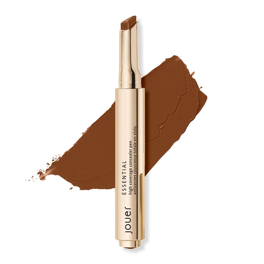 Jouer Essential High Coverage Concealer Pen - Under Eye Concealer for Dark Circles - Brightening Makeup for Eye Circles - Color Corrector Eye Primer with Hyaluronic Acid and Vitamin E