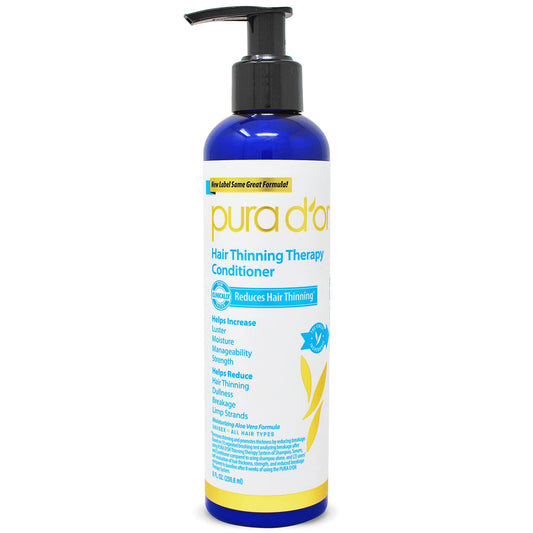 Pura D'Or Hair Thinning Therapy Conditioner (8Oz) For Added Moisture, Infused With Argan Oil, Biotin & Natural Ingredients, Sulf