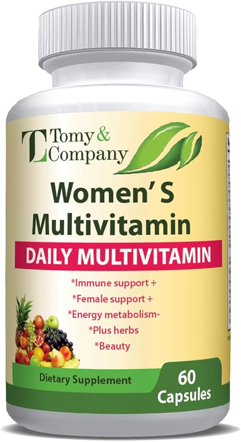Tomy & Company Gluten-Free Vegetarian Women's Multivitamin with Zinc, B6, B12, Biotin and More - Hair, Skin & Nails, Bone Health, Immune Support, Women's Daily Vitamin Supplements Capsules