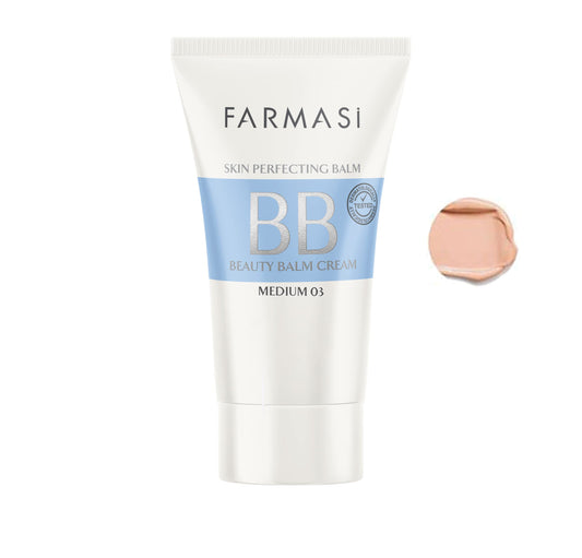 FARMASi Make Up BB Cream Beauty Balm, Full-Coverage Foundation, Concealer, Moisturizer BB Cream for All Skin Types, 1.7 fl. oz. / 50 ml (Medium)