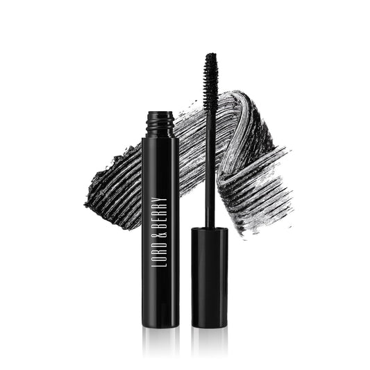 Lord & Berry Splashproof Longwear Waterproof Lash Mascara - Black for Volume and Length, False Lash Effect Long Lasting Eye Makeup, Enriched with Olive Oil, Vegan, Cruelty Free, 0.28 oz, Deep Black