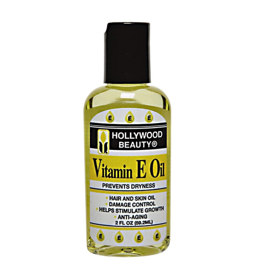Hollywood Beauty Vitamin E Hair & Skin Oil, 2oz Bottle, Prevents Dryness for Hair and Skin, Stimulates Healthy Hair Growth, Repa