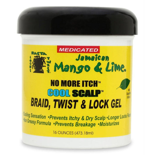 Jamaican Mango & Lime] No More Itch Cool Scalp Braid, Twist & Lock Gel 16Oz