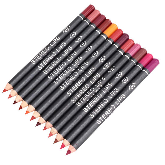Lipliner Set Italia Deluxe 14  6  2 Vibely 12Pcs Lipliner Waterproof Matte Lip Liner Pencil Lip Makeup Cosmetic Pen Set