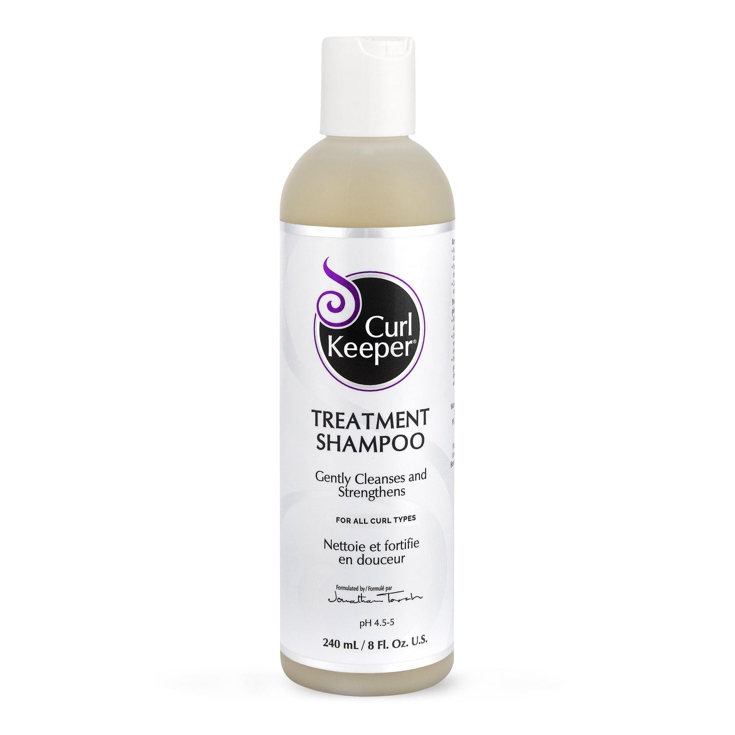 Curl Keeper Treatment Shampoo For Curly Hair, 8 Fl Oz - Daily Hair Shampoo Gently Cleanses & Strengthens All Curl Types - Rebuil