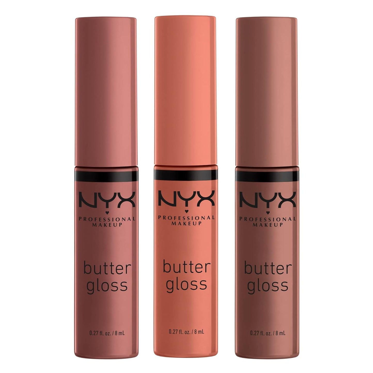 NYX Butter Gloss | Brown Sugar Non-Sticky Lip Gloss - Pack of 3