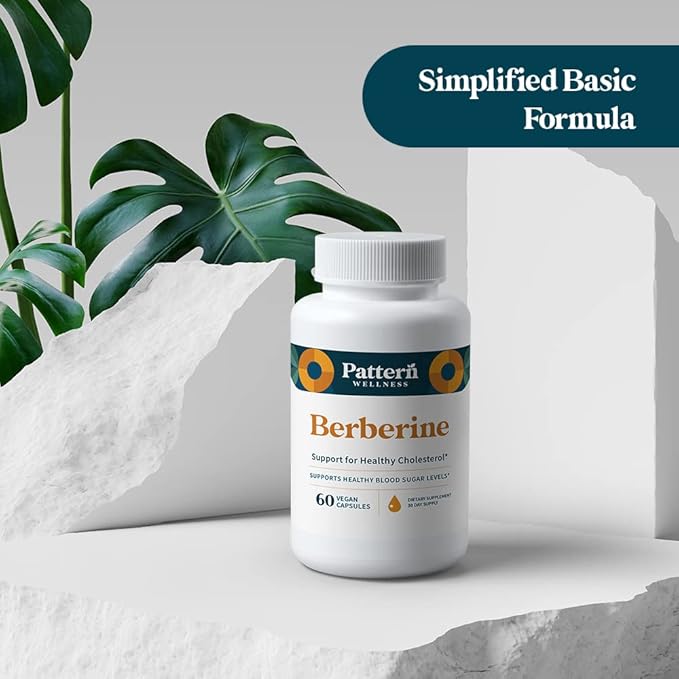 Pattern Wellness Berberine Supplement with Organic Ceylon Cinnamon - Antioxidant Support - Whole Body Health - Healthy Cholesterol Support - USA Manufactured - 60 Non-GMO Capsules